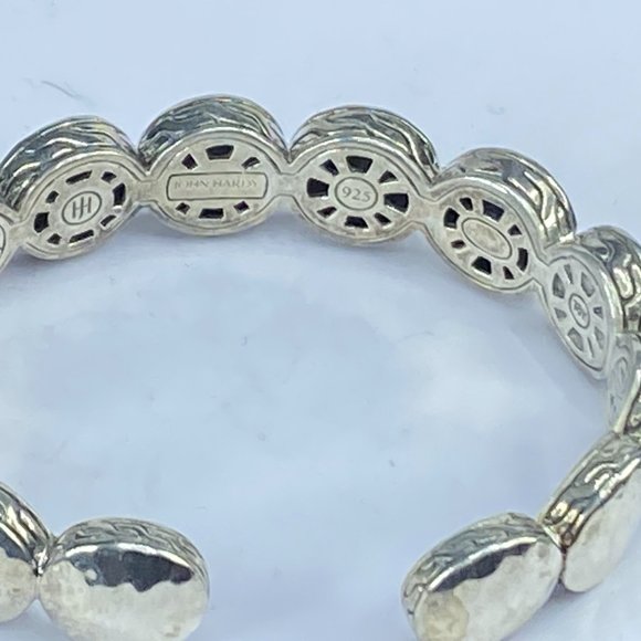 John Hardy Silver & 18K Yellow Gold Dot Hammered Flex Cuff bracelet 38.5g JR7124 - Picture 6 of 12